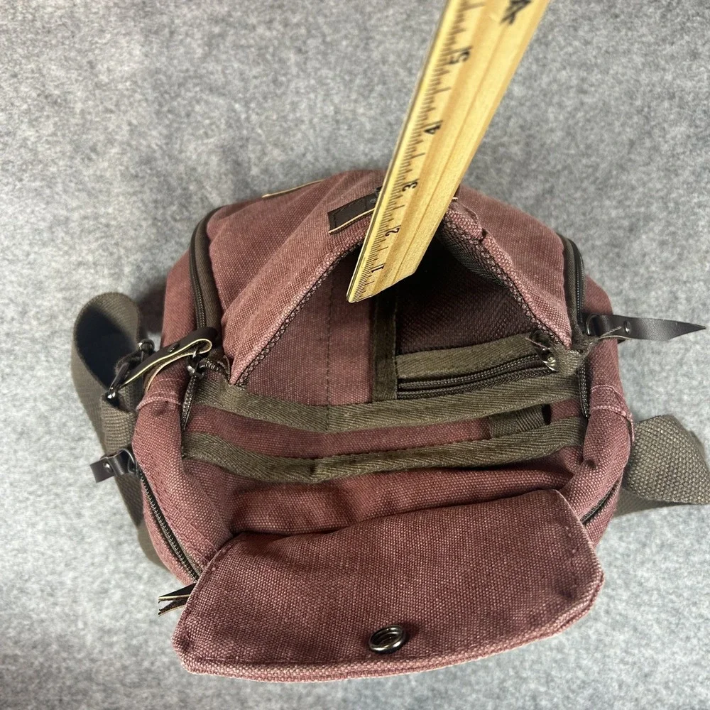 Maze Exclusive Canvas Crossbody Bag Small Maroon Durable Utility Messenger